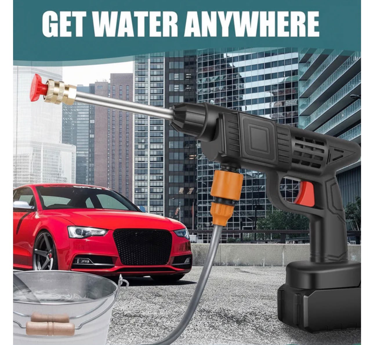 wireless high pressure car washer water spray gun double battery.Rechargeable (1 Set)