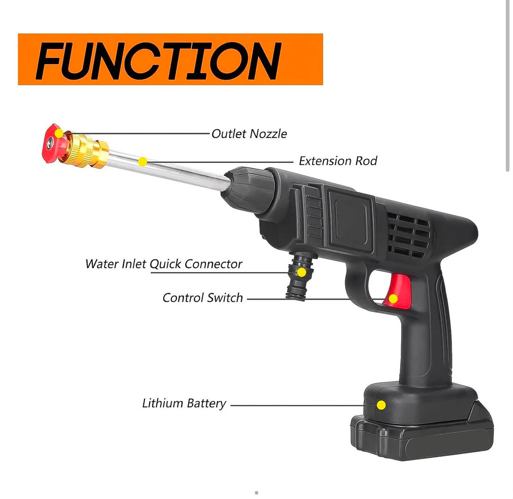 wireless high pressure car washer water spray gun double battery.Rechargeable (1 Set)