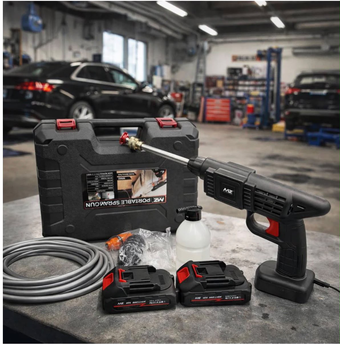 wireless high pressure car washer water spray gun double battery.Rechargeable (1 Set)
